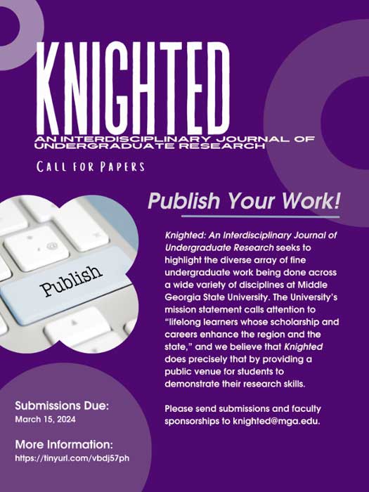 Knighted: An Interdisciplinary Journal of Undergraduate Research submission graphic. 